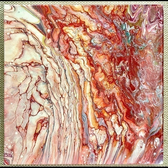 ORIGINAL Genuine Acrylic Painting 12” by 12” on 1” Canvas Unique Handmade in NC - Picture 4 of 11